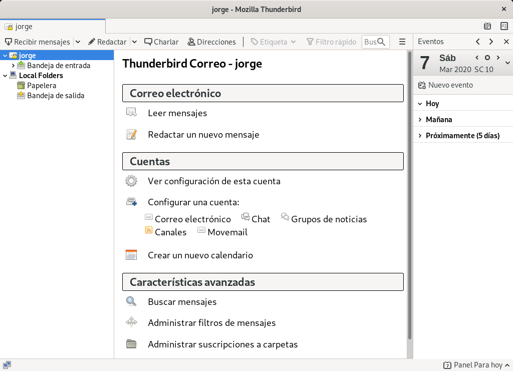 El software de correo Thunderbird